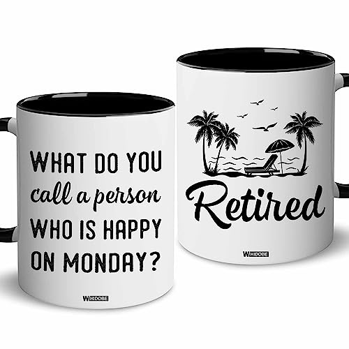 WHIDOBE Retirement Gifts for Women Men, Happy Retirement Mug, Retirement Gifts, Farewell Gifts for Coworkers Grandma Grandpa Friends Boss Funny Retirement, Retired Gifts for Christmas, Birthday 11OZ