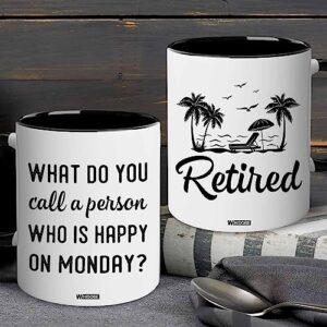 WHIDOBE Retirement Gifts for Women Men, Happy Retirement Mug, Retirement Gifts, Farewell Gifts for Coworkers Grandma Grandpa Friends Boss Funny Retirement, Retired Gifts for Christmas, Birthday 11OZ