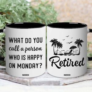 WHIDOBE Retirement Gifts for Women Men, Happy Retirement Mug, Retirement Gifts, Farewell Gifts for Coworkers Grandma Grandpa Friends Boss Funny Retirement, Retired Gifts for Christmas, Birthday 11OZ