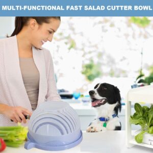 GMPUT Snap Salad Cutter Bowl, Salad Chopper Bowl and Cutter, Multi-Functional Fast Salad Cutter Bowl, Salad Cutter Bowl with Lid Fast Vegetable Cut Set (White)