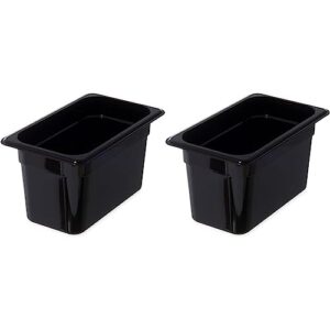 carlisle foodservice products 3068203 storplus fourth size food pan, polycarbonate, 6" deep, black (pack of 2)