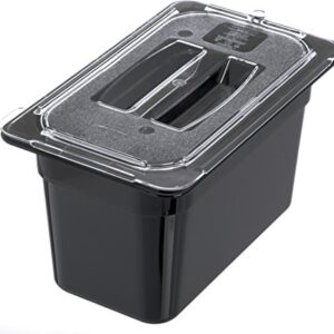 Carlisle FoodService Products 3068203 StorPlus Fourth Size Food Pan, Polycarbonate, 6" Deep, Black (Pack of 2)