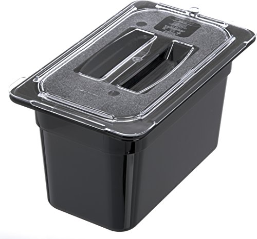 Carlisle FoodService Products 3068203 StorPlus Fourth Size Food Pan, Polycarbonate, 6" Deep, Black (Pack of 2)