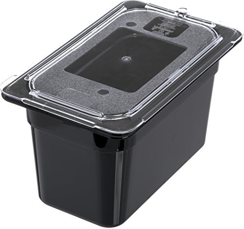 Carlisle FoodService Products 3068203 StorPlus Fourth Size Food Pan, Polycarbonate, 6" Deep, Black (Pack of 2)