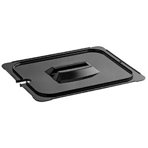 TrueCraftware Half Size Notched Polycarbonate Handled Food Pan Lid Black Color- Restaurant Commercial Hotel Pans Cover for Food Prep Fruits Vegetables Beans Corns