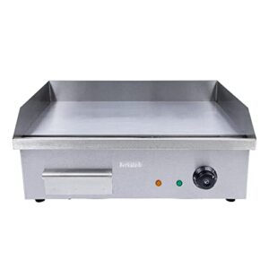 commercial electric griddle, flat top grill hot plate stainless steel restaurant grill adjustable thermostatic for home restaurant kitchen bbq teppanyaki (110v, 3000w) (3000w)