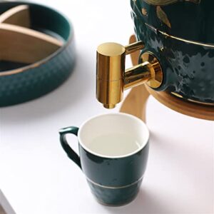 EVANEM Ceramic Cold Kettle Water Cup Set Cup Tea Set with Faucet High Temperature Resistant Cool White Juice Pot (Color : E, Size : As the picture shows)