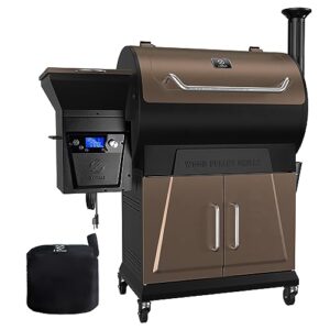 z grills 2023 newest pellet smoker with pid 2.0 controller, 2 meat probes, 697 cooking area, rain cover for outdoor bbq, 700d6