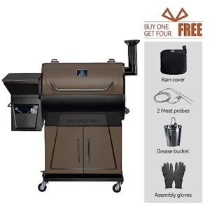 Z GRILLS 2023 Newest Pellet Smoker with PID 2.0 Controller, 2 Meat Probes, 697 Cooking Area, Rain Cover for Outdoor BBQ, 700D6