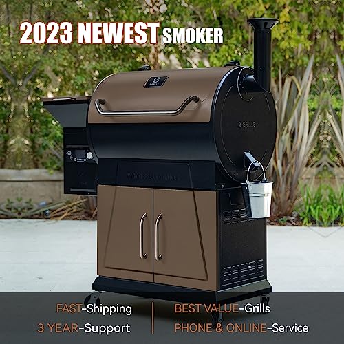 Z GRILLS 2023 Newest Pellet Smoker with PID 2.0 Controller, 2 Meat Probes, 697 Cooking Area, Rain Cover for Outdoor BBQ, 700D6