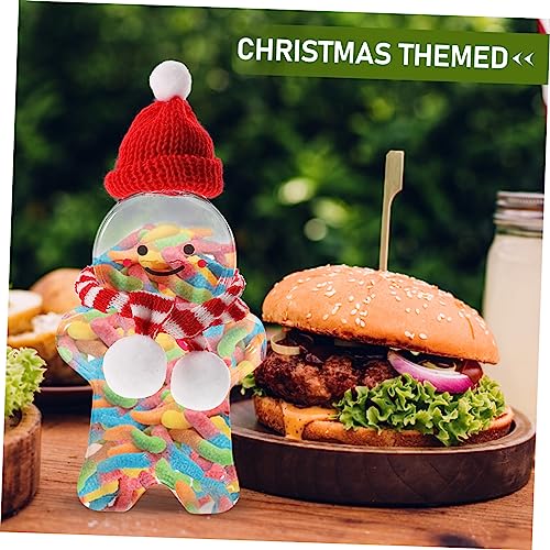 NOLITOY 2 Sets Christmas Drink Bottle Plastic Cookie Jar Candy Jars with Lids Clear Container with Lid Christmas Favors Container Creative Empty Bottles Kit Christmas Cookie Jars Gift