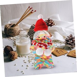 NOLITOY 2 Sets Christmas Drink Bottle Plastic Cookie Jar Candy Jars with Lids Clear Container with Lid Christmas Favors Container Creative Empty Bottles Kit Christmas Cookie Jars Gift