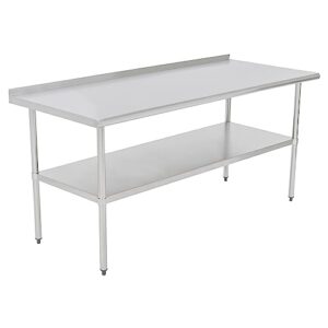 pearington nsf certified stainless steel kitchen prep and work table, commercial work table for restaurant and home, 72" x 30", stainless steel