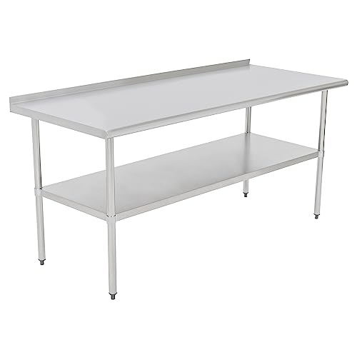 Pearington NSF Certified Stainless Steel Kitchen Prep and Work Table, Commercial Work Table for Restaurant and Home, 72" x 30", Stainless Steel