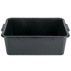 (6-Pack) 20" x 15" x 7" NSF Black Restaurant Bar Plastic Bus Tub, Dish Bus Box