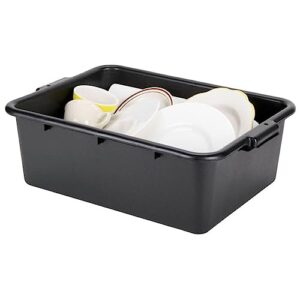 (6-Pack) 20" x 15" x 7" NSF Black Restaurant Bar Plastic Bus Tub, Dish Bus Box