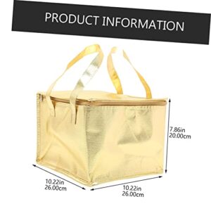 ULTECHNOVO Delivery Bag 2pcs Insulated Tote Insulated for Food Portable Cooler Collapsible Picnic Basket Cake Delivery Cake Cooler Pizza Thermal Aluminum Golden Hot Food Fold