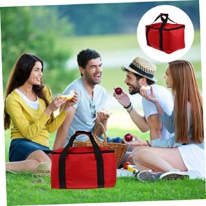 ULTECHNOVO Pizza Cake Insulation Travel Carry on Bag Picnic Basket for Car Organizer Bag Pizza Carrier Insulated Car Heaters Portable Insulated Food Carrier Portable Cake Storage Bag Red