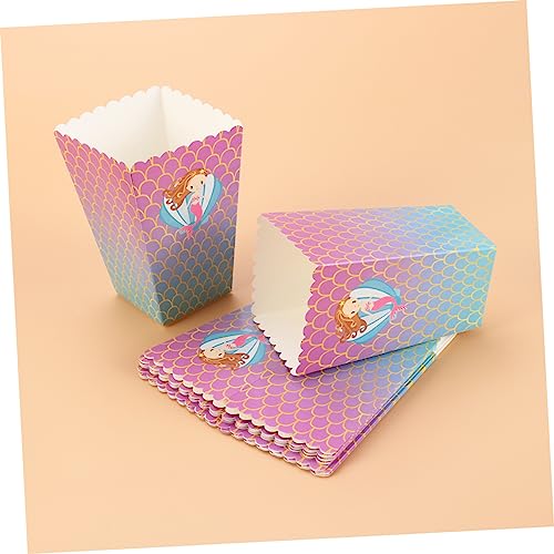 Popcorn Carton 24 Pcs Popcorn Boxes Party Candy Cartons Scalloped Favor Box Gift Box Mermaid Popcorn Box Mermaid Popcorn Boxes Cardboard Popcorn