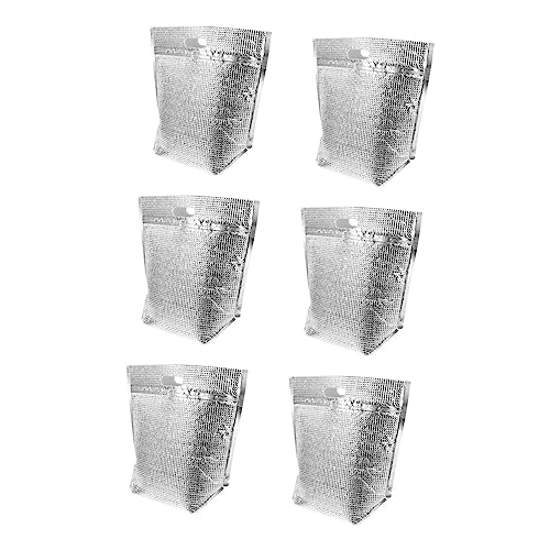 Asakkura 6pcs Self-sealing Thermal Bag Take Out Food Bag Padded Tote Bag Insulated Food Delivery Bag Organizer Tote Bag Zip up Tote Bag Cake Packing Bag Convenient Cake Bag Baking Food Bag