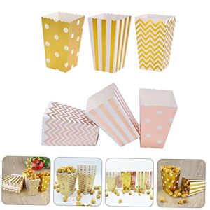 STOBOK 1 Set 36 Pcs Popcorn Popcorn Box Popcorn Treat Box Mini Popcorn Boxes Shower Goodie Boxes Pink Containers Babyboy Gifts Gift Bag Organizer Wrapping Box Packing Box Food