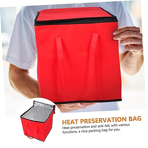 ULTECHNOVO 1pc Portable Cooler Bag Collapsable Cooler Shopping Tote Bag Portable Heating Lunch Box Insulated Pizza Bag Cold Delivery Bag Heated Lunchbox Pizza Insulation Tote Lunch Bag Food