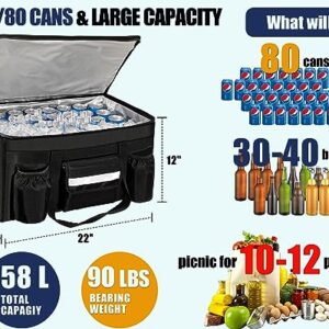 MyLifeUNIT 3XL Insulated Cooler Bag for Food Delivery & Grocery Shopping with Waterproof Zipper, Thermal Pizza Delivery Bag with Drink Holder for Car, Bike, Camping, Picnic, Beach, Keep Cold/Fresh/Warm