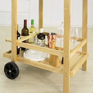 ZYJBM Serving Trolley with Bottle Holder and a Removable Tray Kitchen Trolley Trolley Trolley Bar Cart