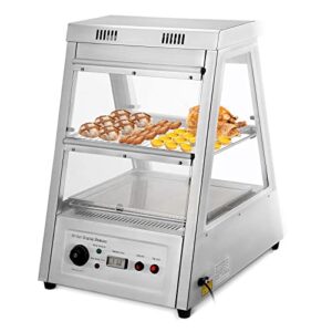 wssey commercial food warmer display, countertop pizza warmers display pastry patty warmer,stainless steel heated cabinetsuitable for restaurants,2-tier 110v
