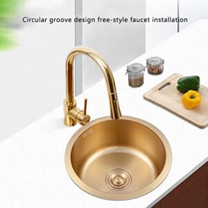 Recessed Single Bowl Kitchen Sink Round Corner Single Bowl Floor Mounted Kitchen Sink Stainless Steel Dining Room Sink