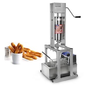 commercial maker churros machine,5l stainless steel vertical spanish donut churros machine maker snack equipment with 6l electric deep fryer and stand for restaurant home use,220v