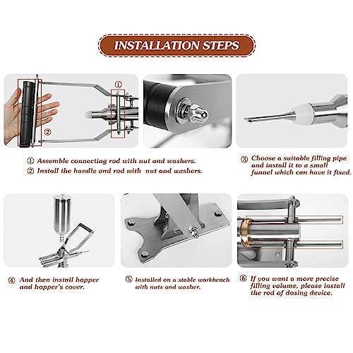 Commercial Churro Filler, 4.5L Manual Churro Maker Machine, Core Diameter: 6 mm, Stainless Steel Fruit Donut 商用油条灌装机，4.5 升手动油条制造机，芯直径：6 毫米，不锈钢水果甜甜圈灌装机，适用于餐厅、自助餐厅、面包店、家庭Filling Machine, for Restaurant