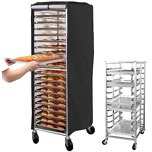 Fenteer Bread Rack Cover Baker Rack Cover, High Density, 23''x28''x64'' Pan Rack Cover, Bakery Single Rack Cover for Home Restaurant Bakery