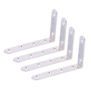 okumeyr stainless steel shelves 8 pcs silver l type shelf corner brace corner brace shelf clogs corner code connector fixed layer angle bracket right angle bracket
