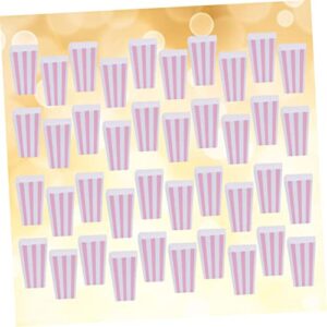 Popcorn Containers 48pcs Popcorn Box Stripe Poorn Favors Paper Birthday Supplies Wedding Food Striped Party Shower Containers Disposable Decoration Baby Candy Popcorn Cups