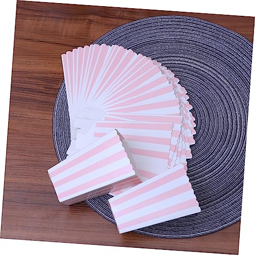 Popcorn Containers 48pcs Popcorn Box Stripe Poorn Favors Paper Birthday Supplies Wedding Food Striped Party Shower Containers Disposable Decoration Baby Candy Popcorn Cups