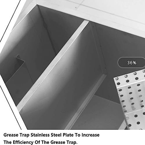 Portable Stainless Steel Grease Trap,3 Top Water Inlets Grease Trap,Kitchen Oil And Water Separators,With Removable Filter For Dining Room, Kitchen