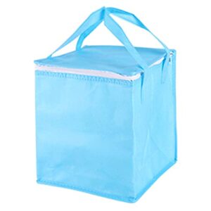 reusable shopping insulated bags heavy duty thermal totes with zipper and handle for food delivery blue m