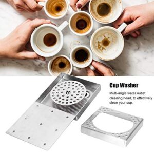 MR Double Carbon Stainless Steel Automatic Cup Washer with G1/2 Male Thread,High Pressure Glass Rinser,Cup Cleaner for Home Kitchen Bar Restaurants Hotels,Multi‑Angle Spray Hole Flushing