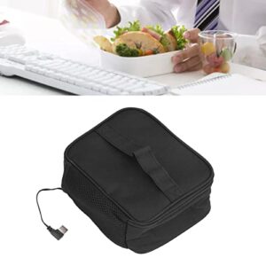 Kadimendium Portable Food Warmer, Food Warming Lunch Bag 5V 2A Waterproof Auto Thermal Insulation Aluminum Film Liner Oxford Fabric for Camping