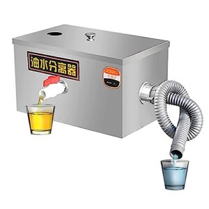 oiakus commercial grease trap, stainless steel grease trap, waste water oil-water separator under sink w/top inlet, for kitchen, restaurant, canteen, factory, home