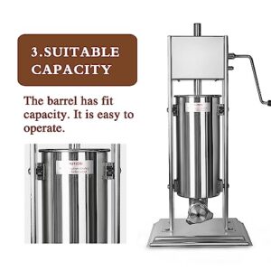 BADEZ Hand Crank Churro Maker, 5L Stainless Steel Spanish Churro Machine, with 4 Nozzles, Commercial Latin Fruit Machine for Restaurants Cafeterias Bakeries Home