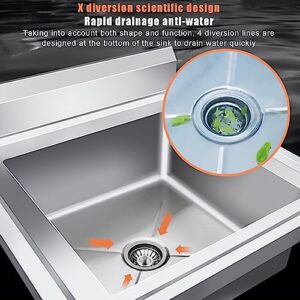 ZXLBTNB Freestanding Single Bowl Sink Kitchen Sink 201 Stainless Steel Commercial Sink with Faucet for Restaurant Kitchen Laundry Room Garage Indoor Outdoor 100 * 50 * 80cm leftslot