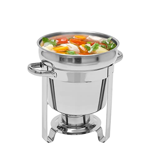 WenDissy Chef Soup Warmer, 7.4 Quart Soup Chafer Catering Supplies Food Warmer, Food Pan Warmer for Catering Parties Events Banquets Includes Fuel Holder