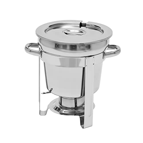 WenDissy Chef Soup Warmer, 7.4 Quart Soup Chafer Catering Supplies Food Warmer, Food Pan Warmer for Catering Parties Events Banquets Includes Fuel Holder