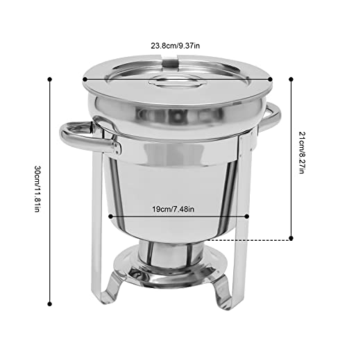 WenDissy Chef Soup Warmer, 7.4 Quart Soup Chafer Catering Supplies Food Warmer, Food Pan Warmer for Catering Parties Events Banquets Includes Fuel Holder