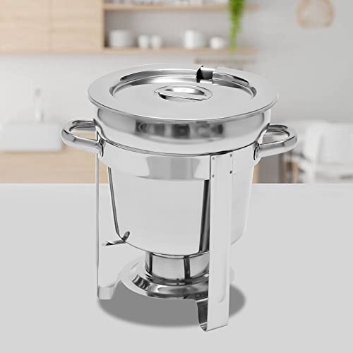 WenDissy Chef Soup Warmer, 7.4 Quart Soup Chafer Catering Supplies Food Warmer, Food Pan Warmer for Catering Parties Events Banquets Includes Fuel Holder