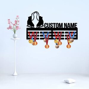 Metal Sign Led Light, Custom Name Skating Medal Hanger with Led Light, Medal Holder Display Rack for Awards and Ribbons, Tiered Award Rack, Sports Medal Hanger