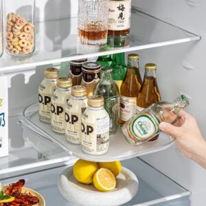 Zewkr Countertop Condiment Storage Rack, Household Rotating Storage Rack, Transparent Condiment Square can Turn The Refrigerator Turntable