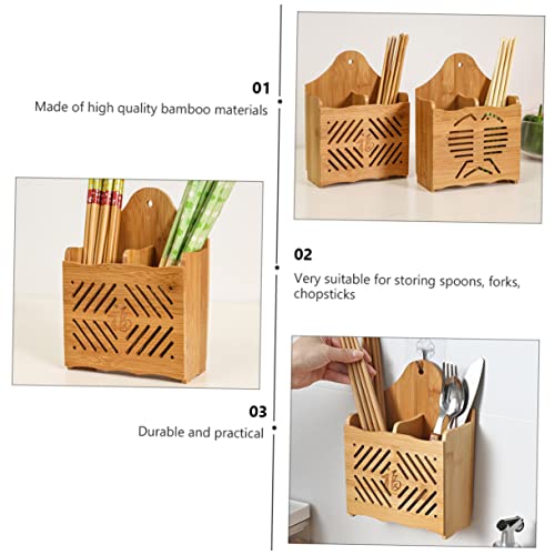 EXQUIMEUBLE 1pc Drain Chopsticks Holder Utensil Drying Rack Desktop Storage Basket Kitchen Wooden Stand Wooden Spoon Holder Wooden Drying Rack for Clothes Chopsticks Holder Household